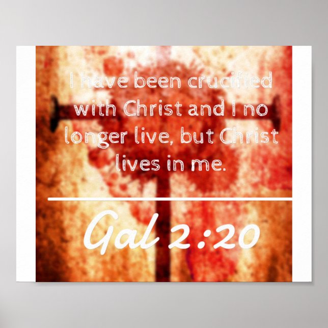 Poster Deus Cita: Gal 2:20 — "Cristo Vive Em Mim" (Frente)