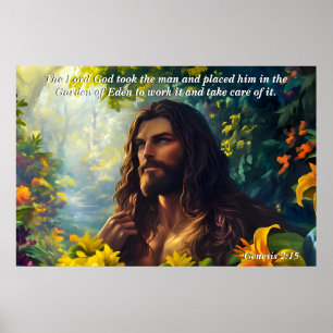 Poster Deus colocou o homem no jardim, Deus e criação ver