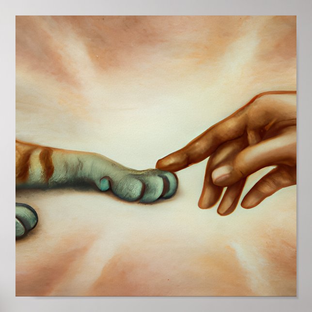 Poster Deus Criou a arte do retrato do gato (Frente)