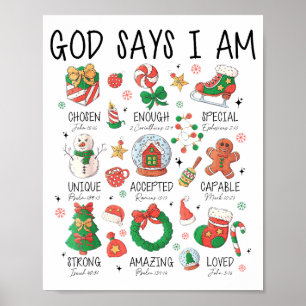 Poster Deus Cristão Diz Eu Sou Natal Jesus Fé Bíblia