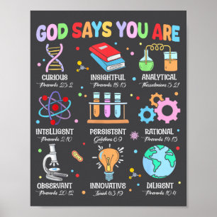 Poster Deus Cristão Diz Eu Sou Versículo da Bíblia Ciênci