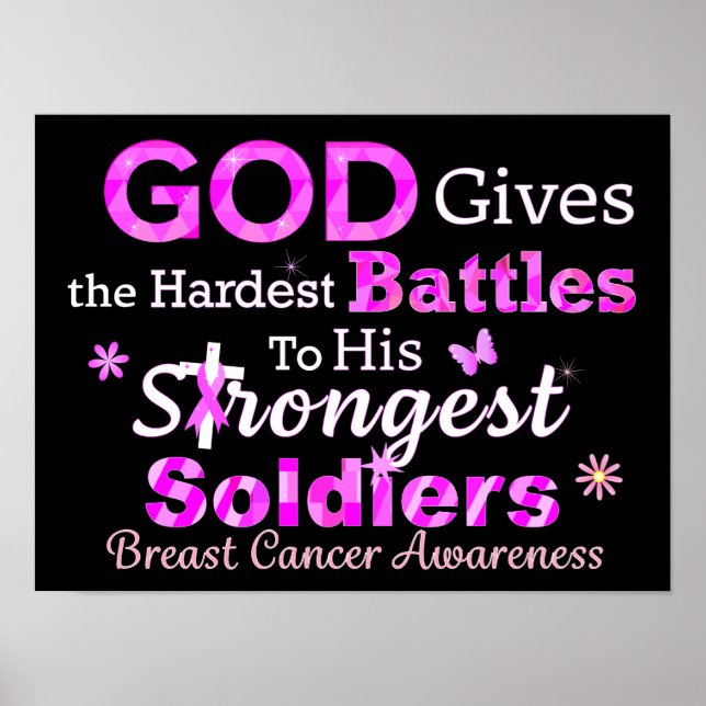 Poster DEUS dá as batalhas mais difíceis (Frente)