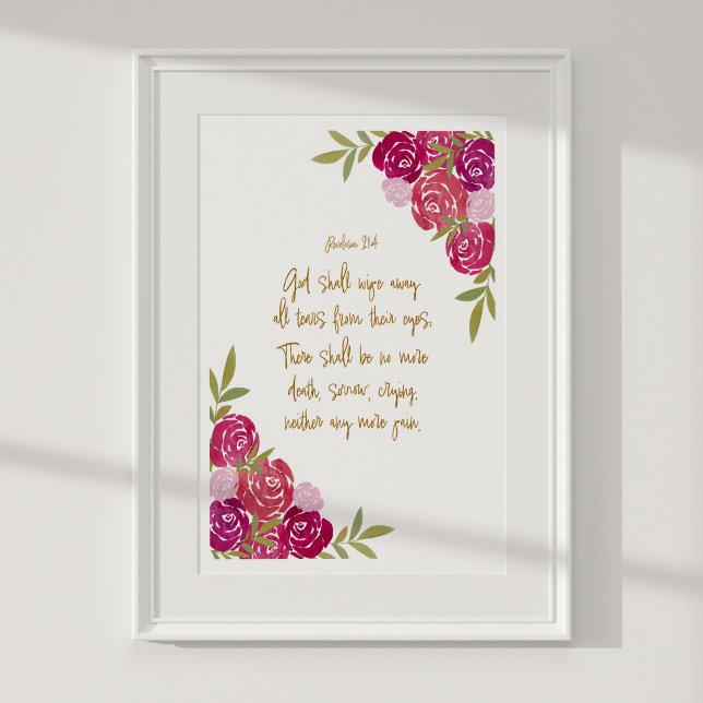 Poster Deus Deve Limpar Todas As Lágrimas, Revelação 21:4 (Criador carregado)