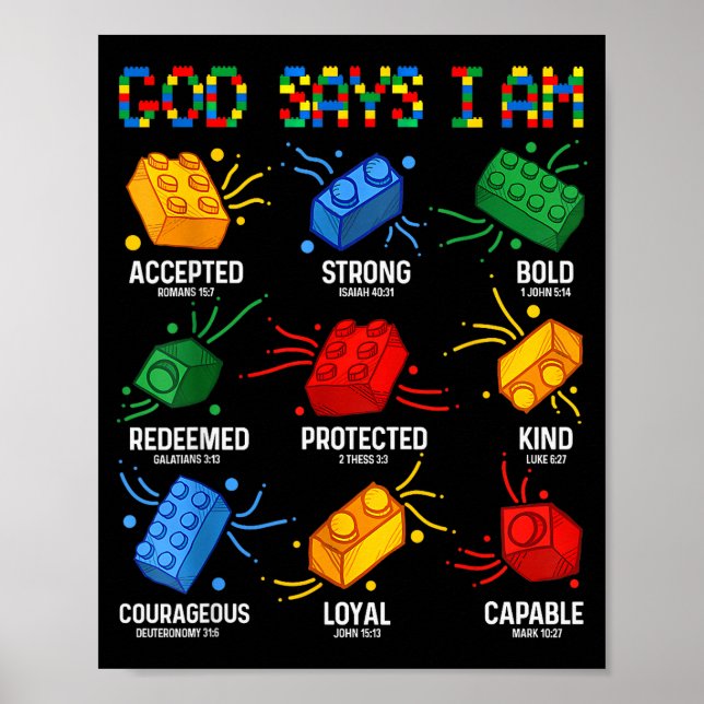 Poster Deus Diz Eu Estou Construindo Bloco Mestre Constru (Frente)