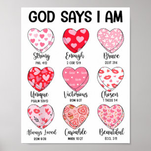 Poster Deus Diz Eu Sou O Valentim Engraçado Cristão Jesus