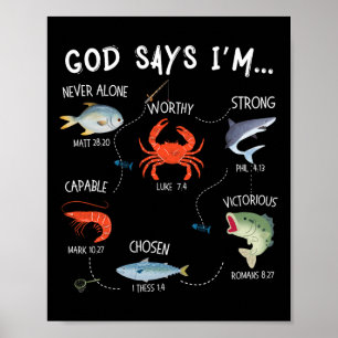Poster Deus Diz Que Estou Pescando Versículo Bíblico Chri