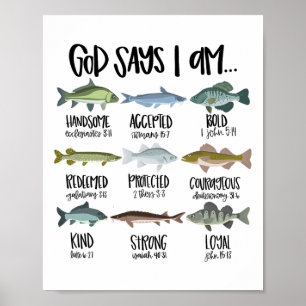 Poster Deus Diz Que Estou Pescando Versículo Bíblico Cris