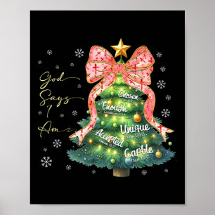 Poster Deus Diz Que Eu Sou Bonito Natal Xmas Christian Bo