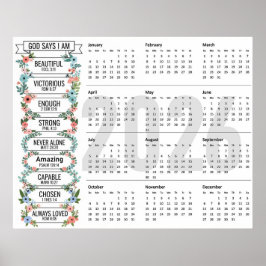 Poster Deus diz que eu sou, calendário do ano inteiro de