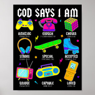 Poster Deus Diz Que Eu Sou Camiseta Cristã Para Homens Mu