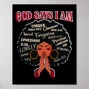 Poster Deus Diz Que Eu Sou Mulher Afro Africana Núbia His
