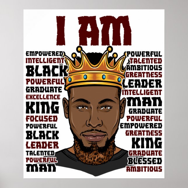 Poster Deus diz que eu sou o rei negro Melanin Man Bruh B (Frente)