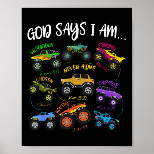 Poster Deus diz que eu sou um Páscoa cristão, garoto reli