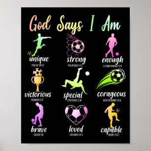Poster Deus Diz Que Eu Sou Versículo Bíblico Cristão Reli