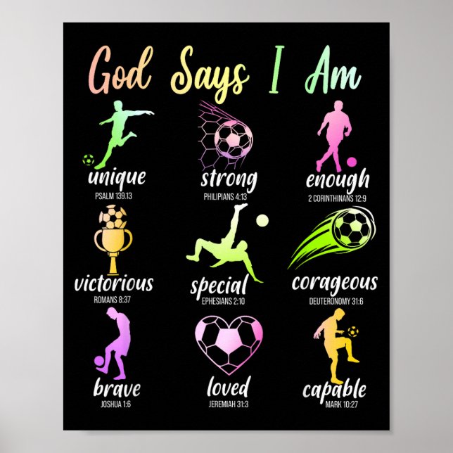 Poster Deus Diz Que Eu Sou Versículo Bíblico Cristão Reli (Frente)