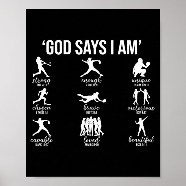 Poster Deus Diz Que Eu Sou Versículo Bíblico Religioso Cr (Frente)