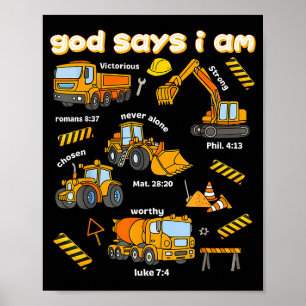 Poster Deus Diz Que Eu Sou Versículos Bíblicos Cristãos M