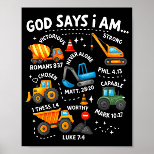 Poster Deus Diz Que Eu Sou Versículos Bíblicos Cristãos M