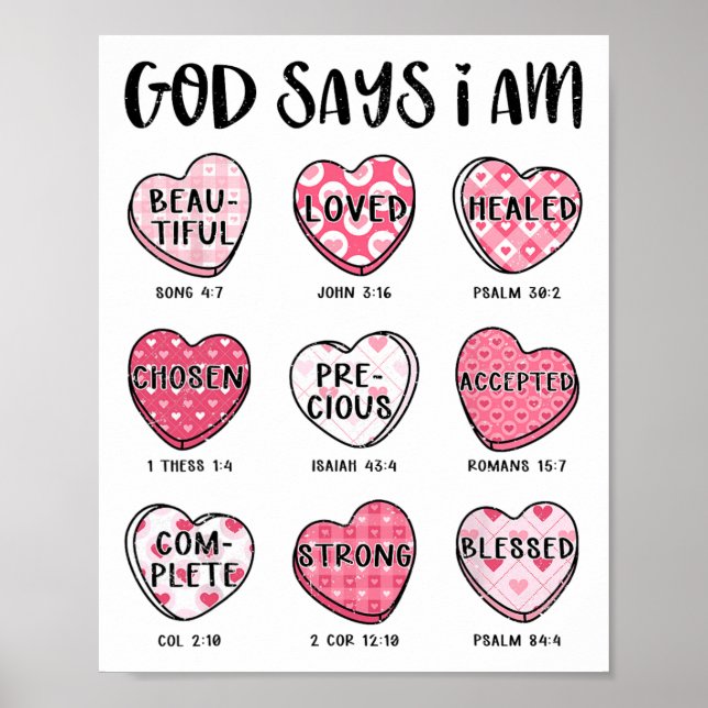 Poster Deus Diz Que Sou Doces De Valentim Cristão Religio (Frente)