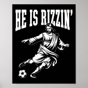 Poster Deus do Meme Engraçado Natal Cristão Ele Está Rizz