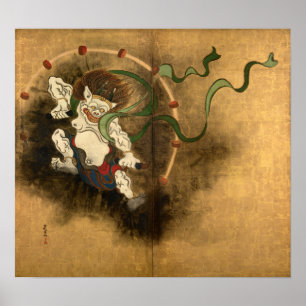 Poster Deus do trovão de Ogata Kōrin
