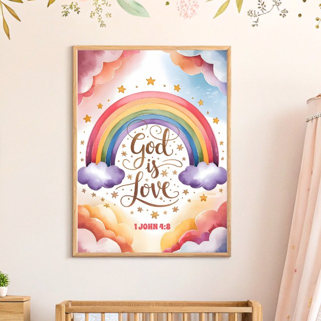 Poster Deus é amor à arte cristã infantil (Criador carregado)