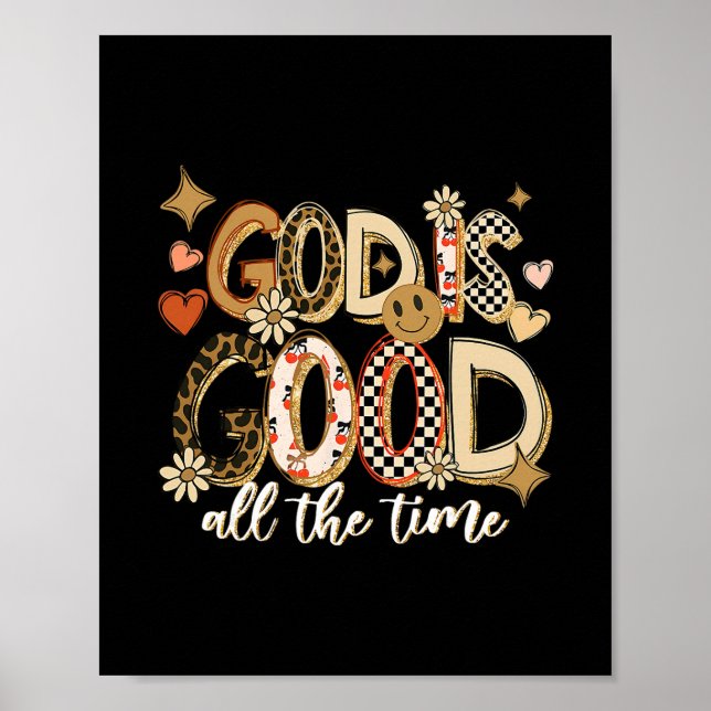 Poster Deus É Bom O Tempo Todo Jesus Agradecimento Cristã (Frente)