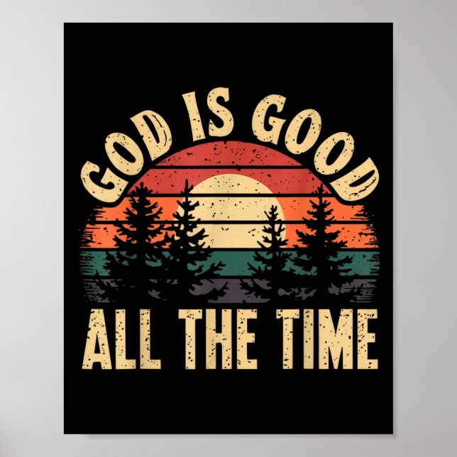Poster Deus É Bom Todo O Tempo Versículo Da Bíblia Cristã (Frente)