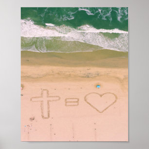 Poster Deus é igual ao AMOR, Jesus é o amor, a travessi
