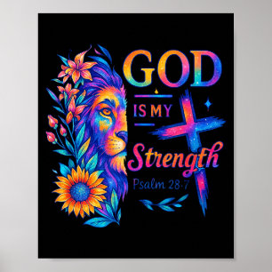Poster Deus É Minha Força Salmo 28_7 Camisa Leão