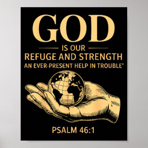 Poster Deus É Nosso Refúgio E Força – Salmo 46_1 Cristo