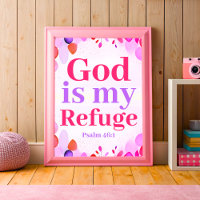 Deus é o meu refúgio Boho Christian Teen Girl Wall