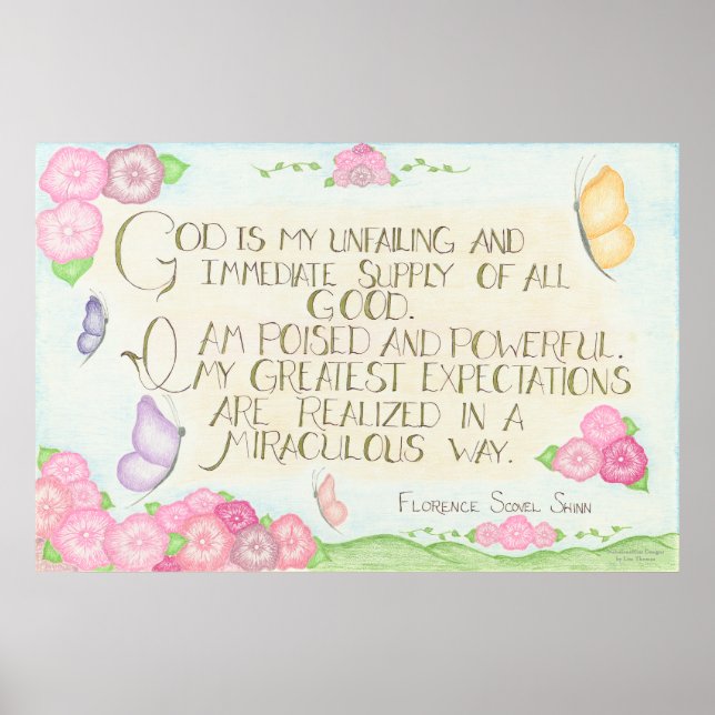 Poster Deus é o meu suprimento - Florence Scovel ShinPost (Frente)