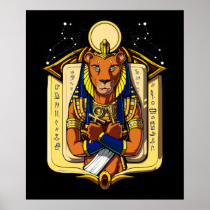 Poster Deus egípcio Bastet de Sekhmet da leoa da deusa