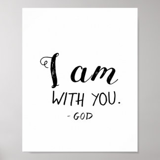 Poster Deus está com você Eu sou a Arte de Muro Cristã