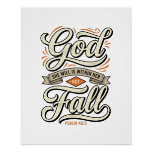 Pôster Deus Está Dentro Dela Ela Não Vai Cair Camiseta Vi