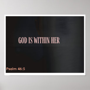 Poster Deus Está Dentro Dela Salmo 46:5Arte Cristã Parede