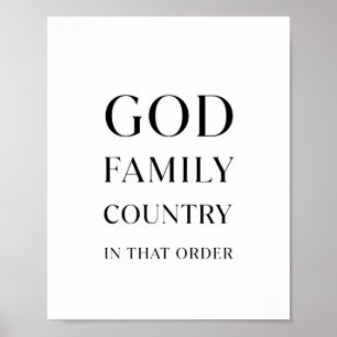 Poster Deus, Família, País, Nessa ordem