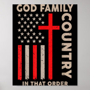 Poster Deus Família País Nessa Ordem Americano Cristão P