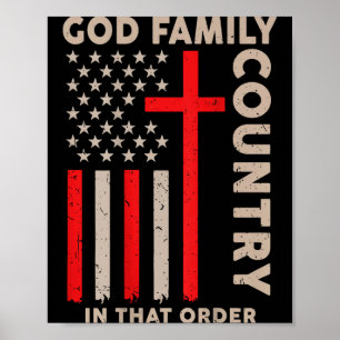 Poster Deus Família País Nessa Ordem Patriota Cristão