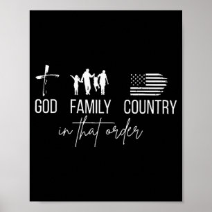 Poster Deus Família País Nessa Ordem Patriótico Cristão