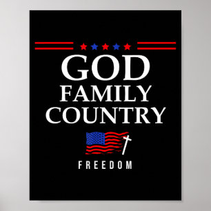 Poster Deus Família País Nossa Bandeira Frase Cristã Dom
