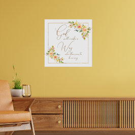 Poster Deus fará um amarelo floral