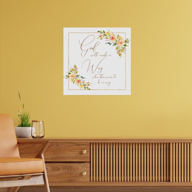 Poster Deus fará um amarelo floral (Sala de Estar 2)