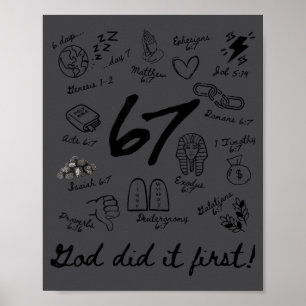 Poster Deus Fez Primeiro 6 7 Versículo Bíblico Fé Cristã 