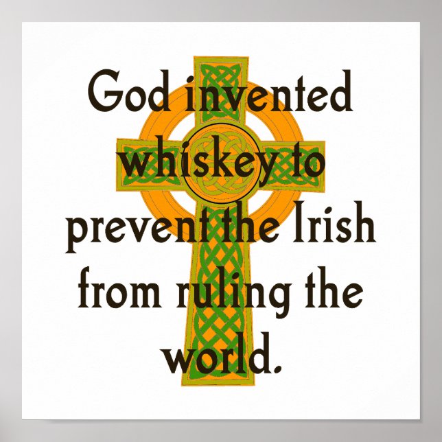 Poster Deus Inventou Whiskey - cotação irlandesa (Frente)