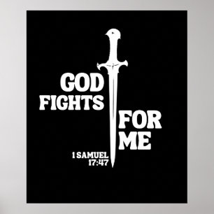 Poster Deus luta por mim - 1 Samuel 17:47