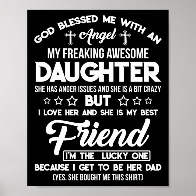 Poster Deus Me Abençoou Com Uma Filha De Anjo. (Frente)