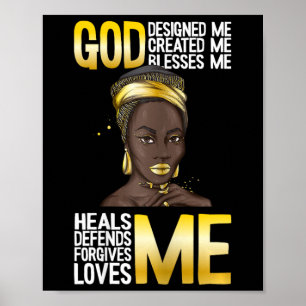 Poster Deus Me Projetou História Negra Mês Blm Melanin Ch