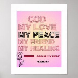 Poster Deus, Meu Amor & Paz – Cartaz do Salmo 28:7